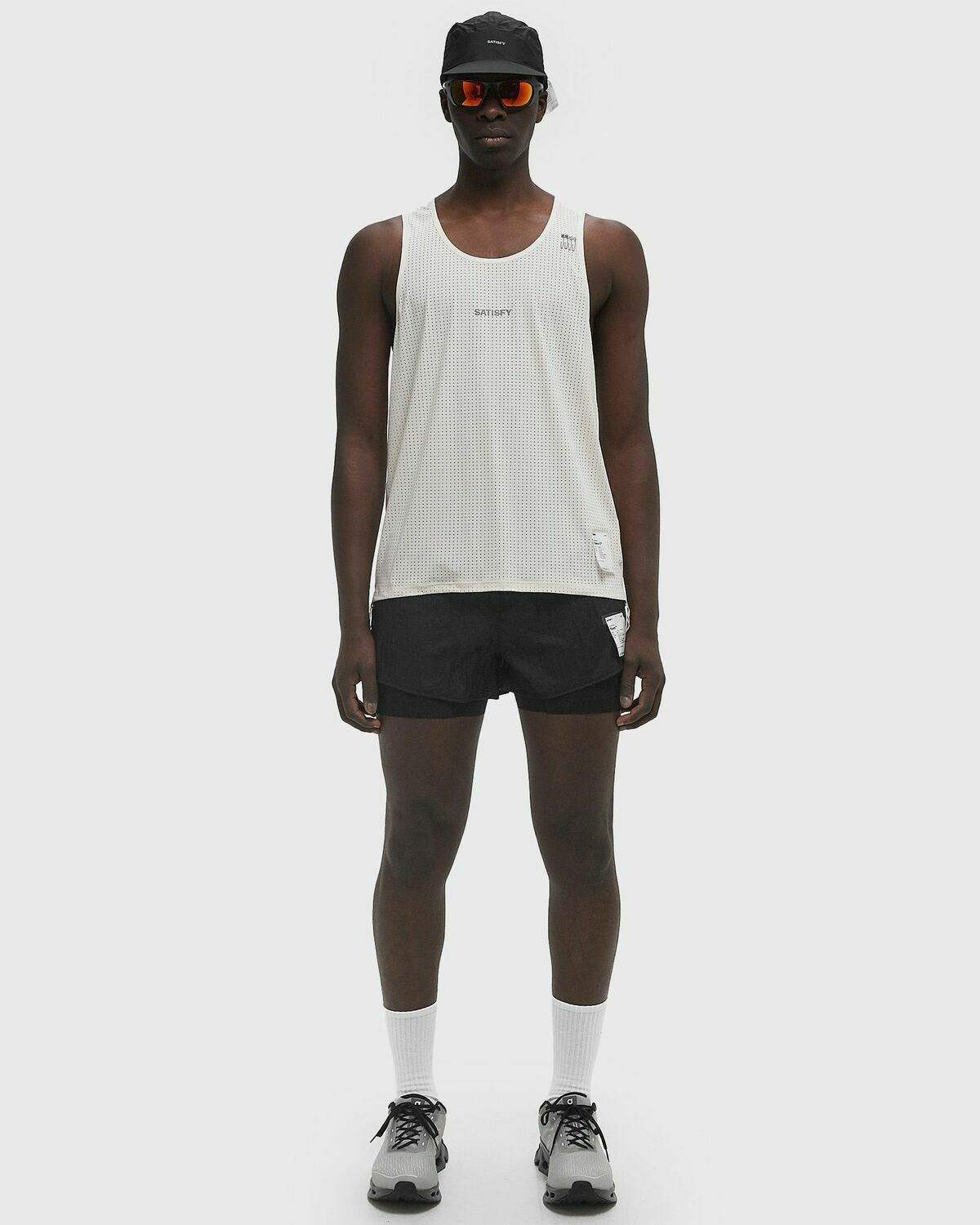 Satisfy Running Space-O Singlet Top White Mens Tank Top Satisfy