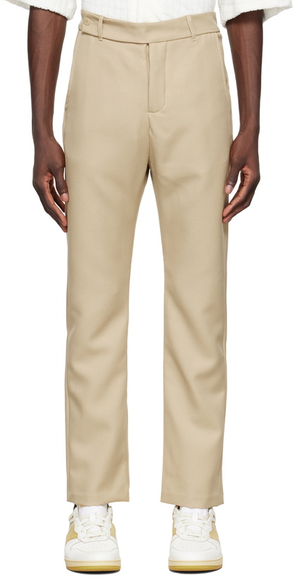 Photo: Rhude SSENSE Exclusive Beige Polyester Trousers