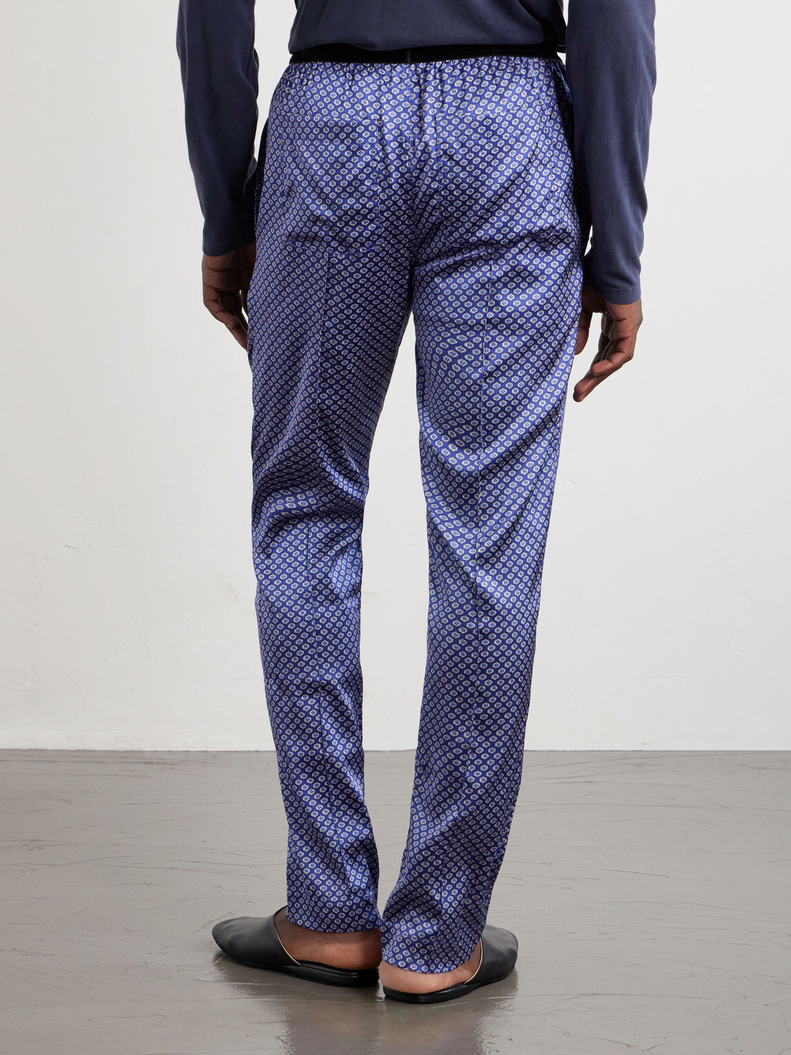 TOM FORD - Printed Silk-Blend Satin Pyjama Trousers - Purple