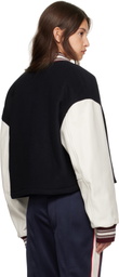 AMBUSH Navy Cropped Stadium Bomber Jacket