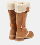 See By Chloé New Ring suede and shearling knee-high boots