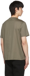 Brioni Khaki Cotton Gassed T-Shirt