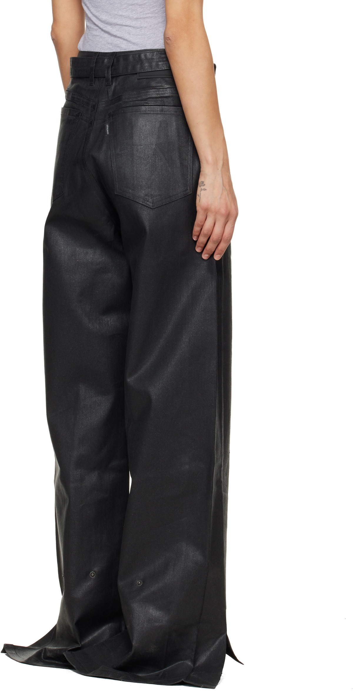 Ottolinger Black Glazed Baggy Jeans