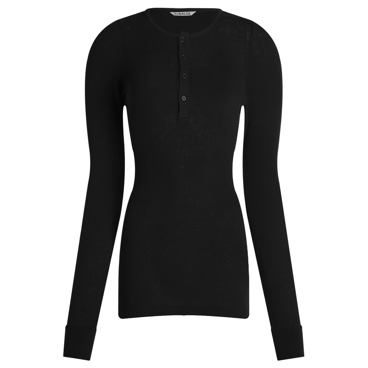 Tシャツ・カットソー AURALEE Woman T-Shirt Black A25ST03PC BLACK AURALEE オーラリーレディース】ORGANIC SOFT RIB TEE BLACK