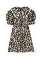 Sister Jane Graces Floral-jacquard Mini Dress Green