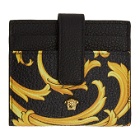 Versace Black and Yellow Barocco Medusa Card Holder