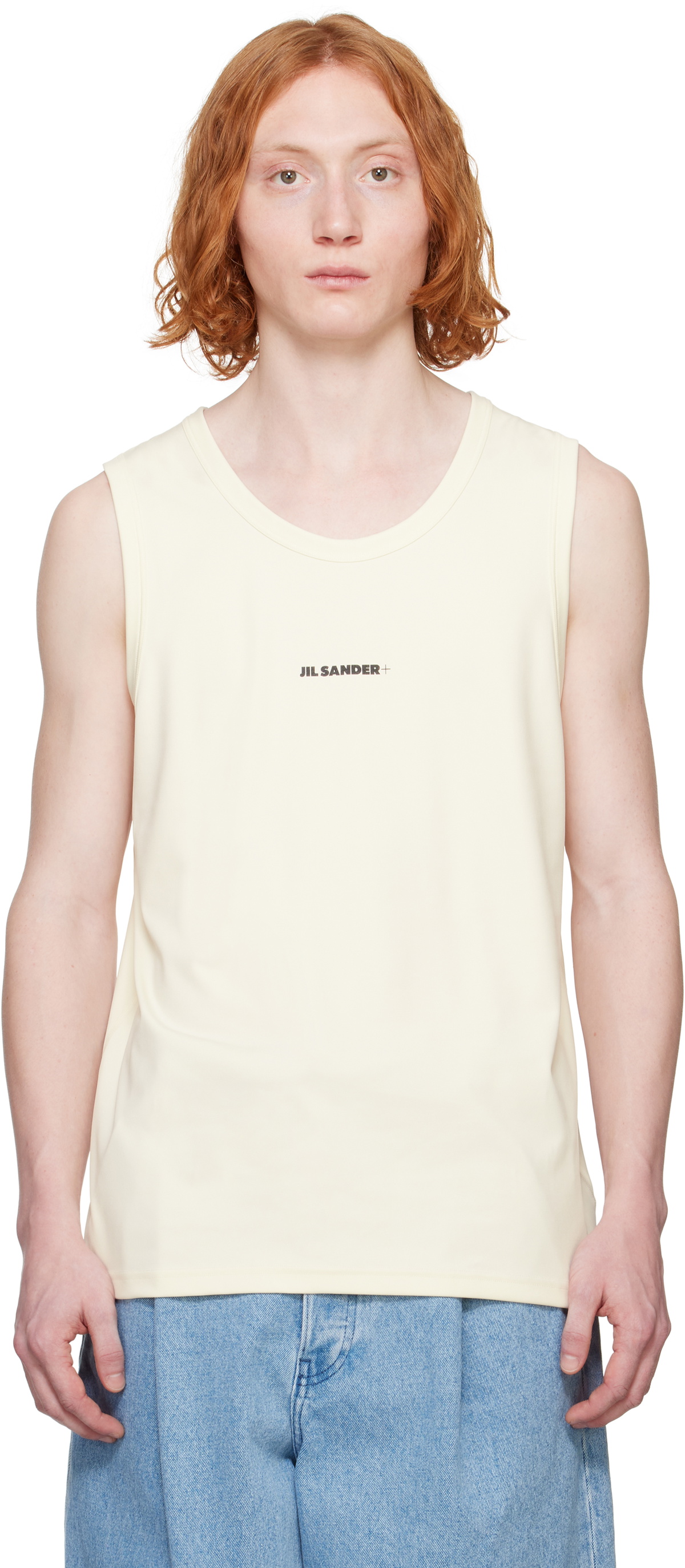 Jil Sander Beige Active Jersey Tank Top