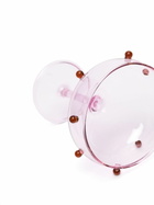 Maison Balzac Pink And Amber Red Pomponette Glass Set