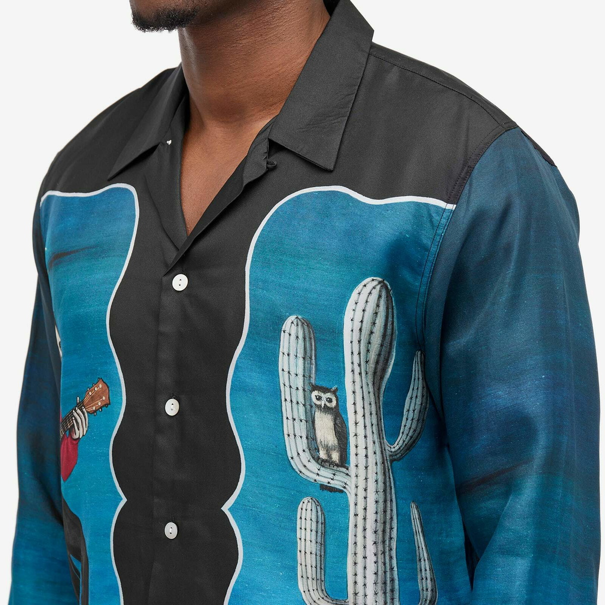 Endless Joy Men's Haunted By An Owl Long Sleeve Shirt in Multi