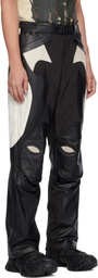 KUSIKOHC Black & Beige Rider Leather Pants