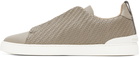 ZEGNA Gray PELLETESSUTA Triple Stitch Sneakers