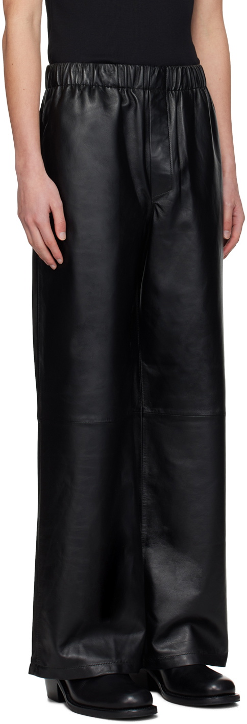 Ludovic de Saint Sernin Black Elasticized Leather Pants