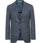 Canali - Blue Kei Slim-Fit Wool, Silk and Linen-Blend Blazer - Blue