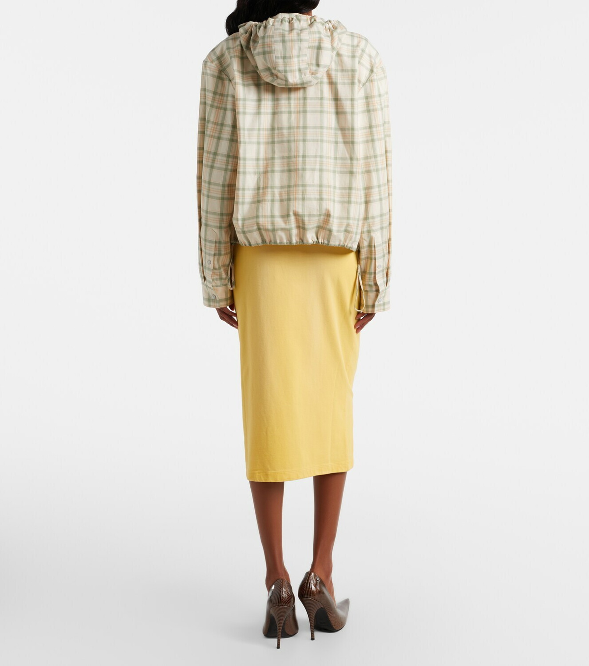 Acne Studios Faded cotton-blend midi skirt
