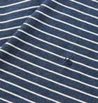 Isaia - Mélange Striped Cotton-Jersey T-Shirt - Blue
