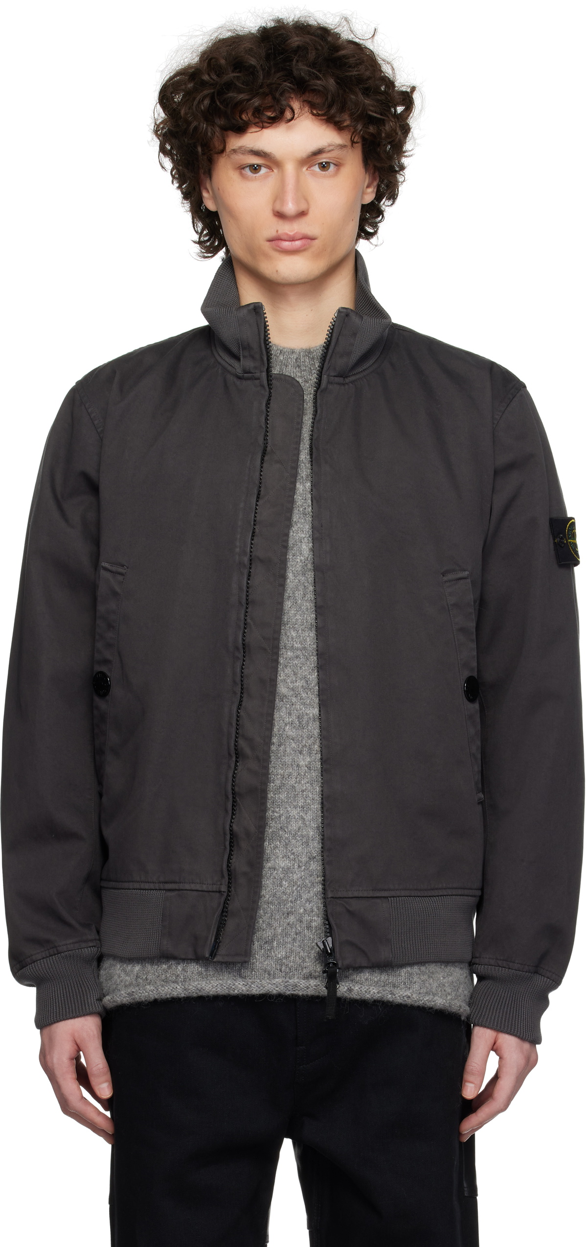 Stone Island Black Lamy Velour Jacket Stone Island Stone Island Black Lamy Velour Jacket Stone Island
