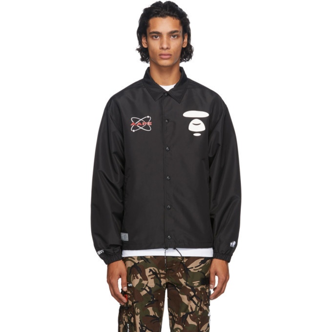 Photo: AAPE by A Bathing Ape Black Graphic Coach Jacket