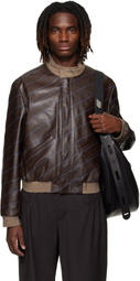 Kiko Kostadinov Brown Tarhos Leather Jacket