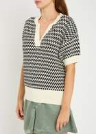 Varley Dora Patterned Knit top Cream