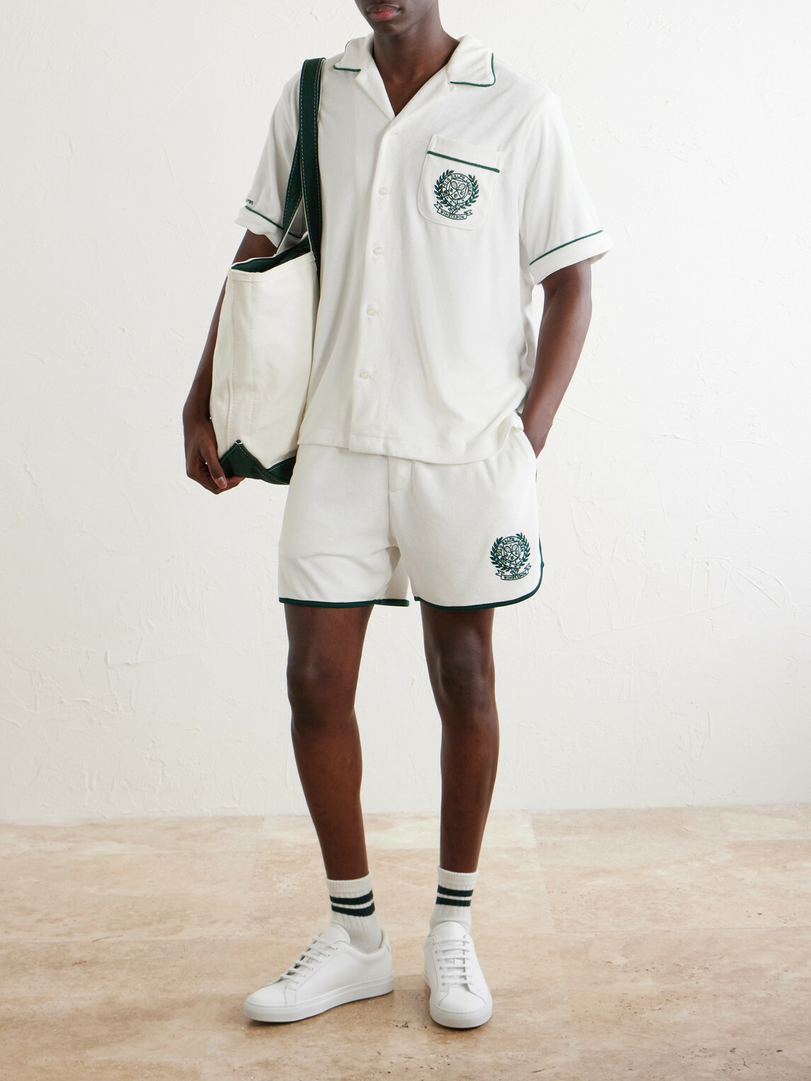 Polo Ralph Lauren - Wimbledon Embroidered Straight-Leg Cotton-Blend Shorts - White