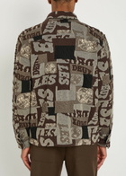 Les Deux Kaleb Patchwork-jacquard Woven Overshirt Black