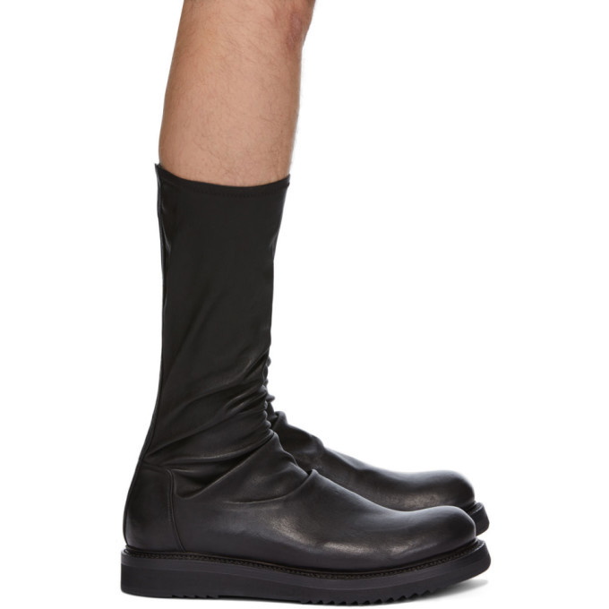 Photo: Rick Owens Black Nubuck Creeper Sock Boots