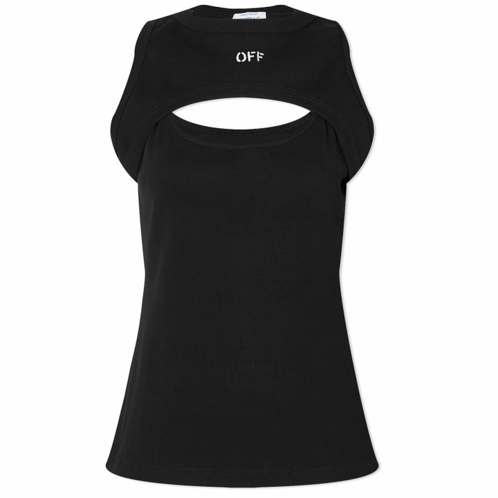Photo: Off-White Women's Off Stamp Rib Row Top in Black