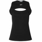 Off-White Women's Off Stamp Rib Row Top in Black