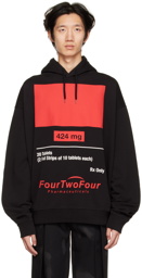 424 Black Oversized Hoodie