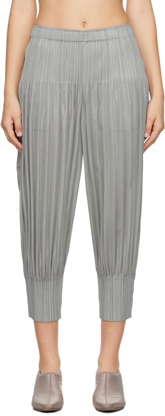Photo: Pleats Please Issey Miyake Gray Fluffy Basics Trousers