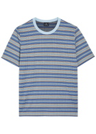 PS Paul Smith Striped Cotton-blend T-shirt Light Blue