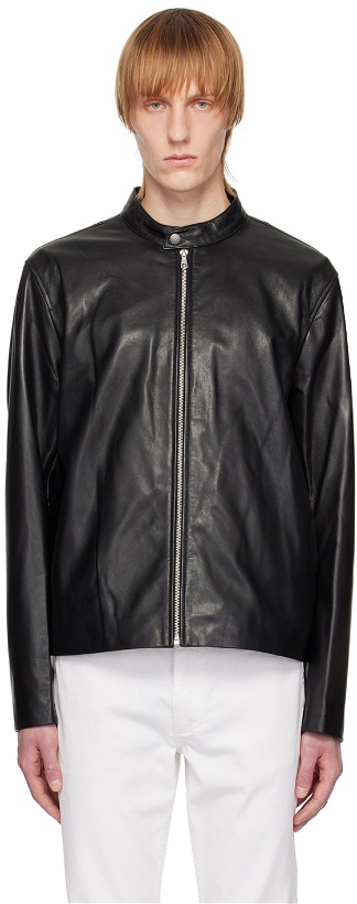 Photo: rag & bone Black Archive Café Racer Leather Jacket