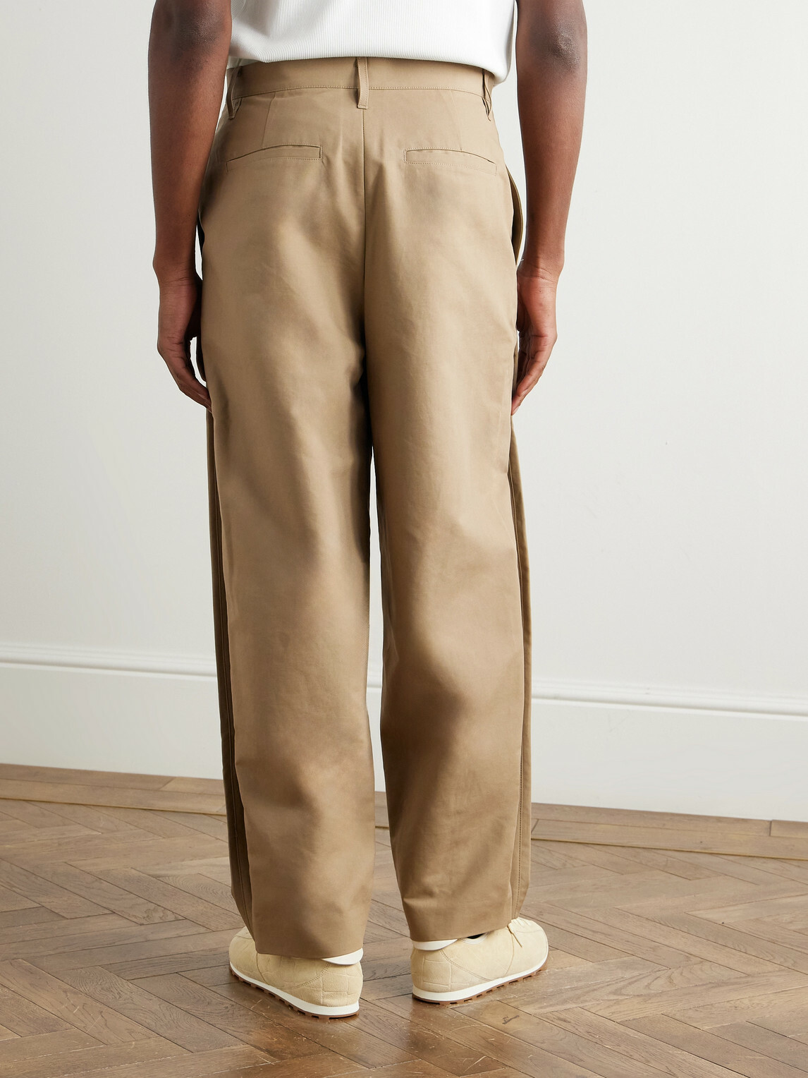 Amomento - Tapered Pleated Cotton Trousers - Neutrals