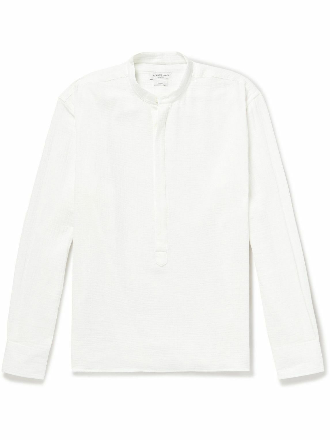 Richard James - Grandad-Collar Cotton-Gauze Shirt - White Richard James