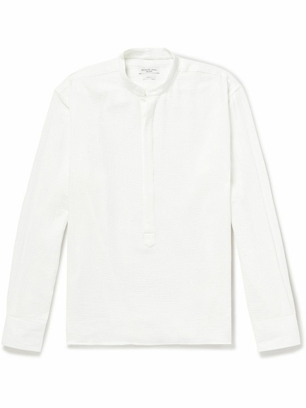 Photo: Richard James - Grandad-Collar Cotton-Gauze Shirt - White