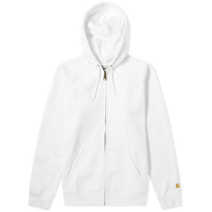 Photo: Carhartt Hooded Chase Jacket White & Gold