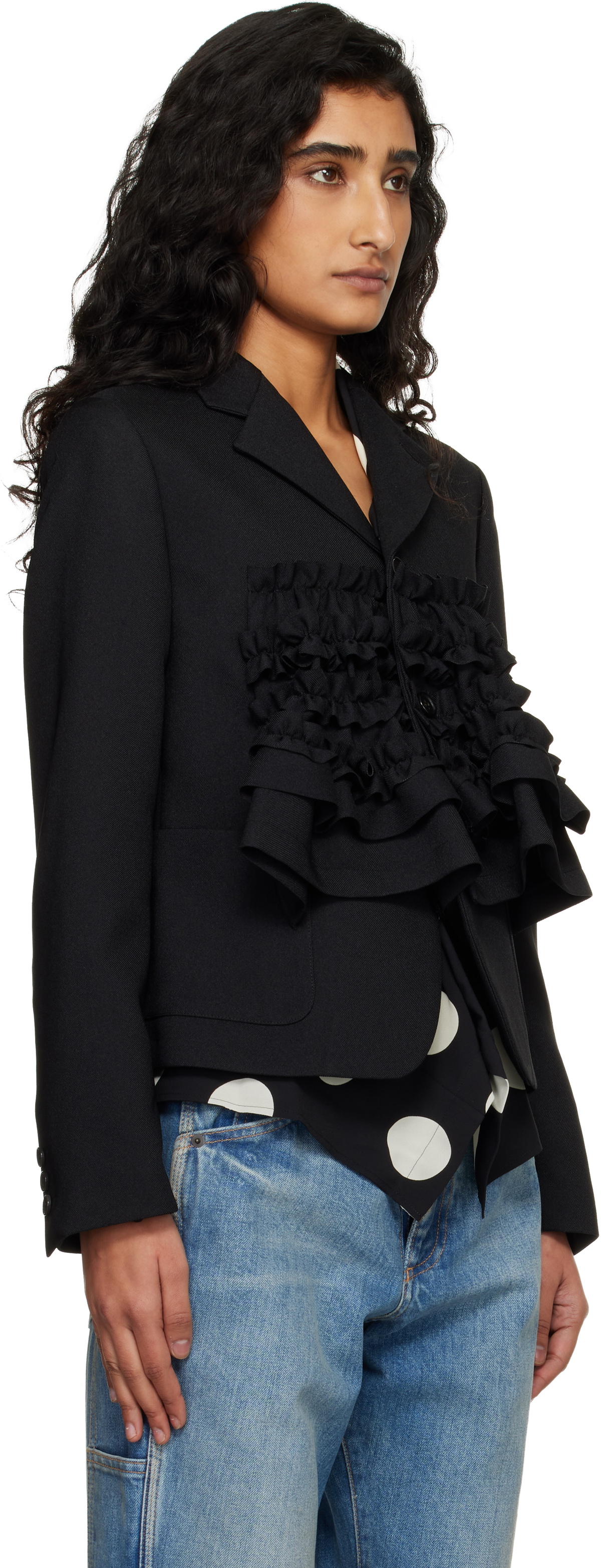 Comme des Garçons Girl Black Gabardine Blazer