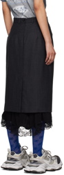 Balenciaga Gray Lingerie Midi Skirt