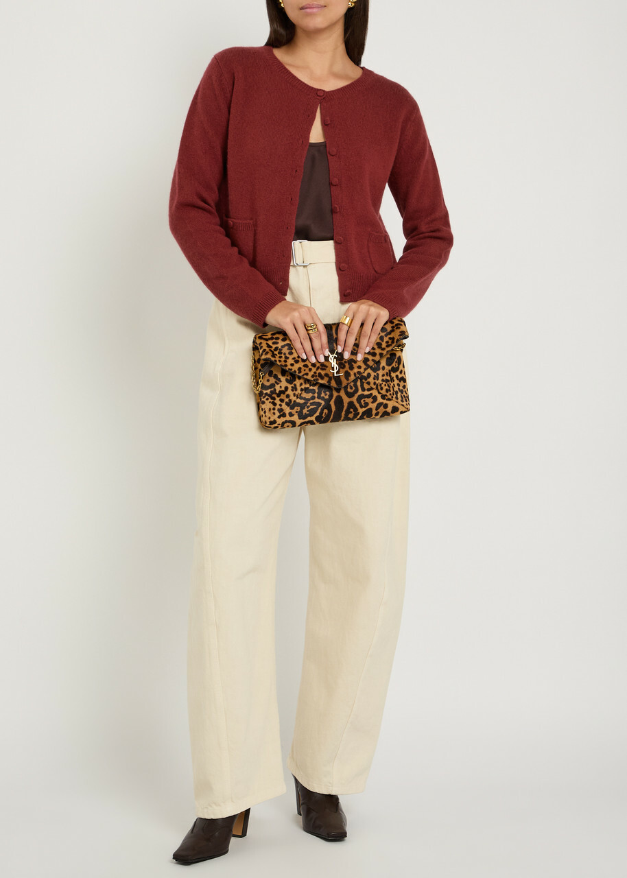 Reformation Clara Cashmere Cardigan Dark Red