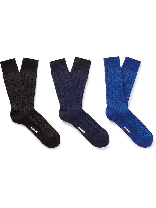 Photo: Missoni - Three-Pack Cotton-Blend Socks - Multi