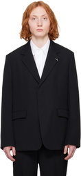 Jil Sander Black Sharp Wool Gabardine Blazer