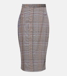 The Frankie Shop Aurora plaid sheer mesh midi skirt