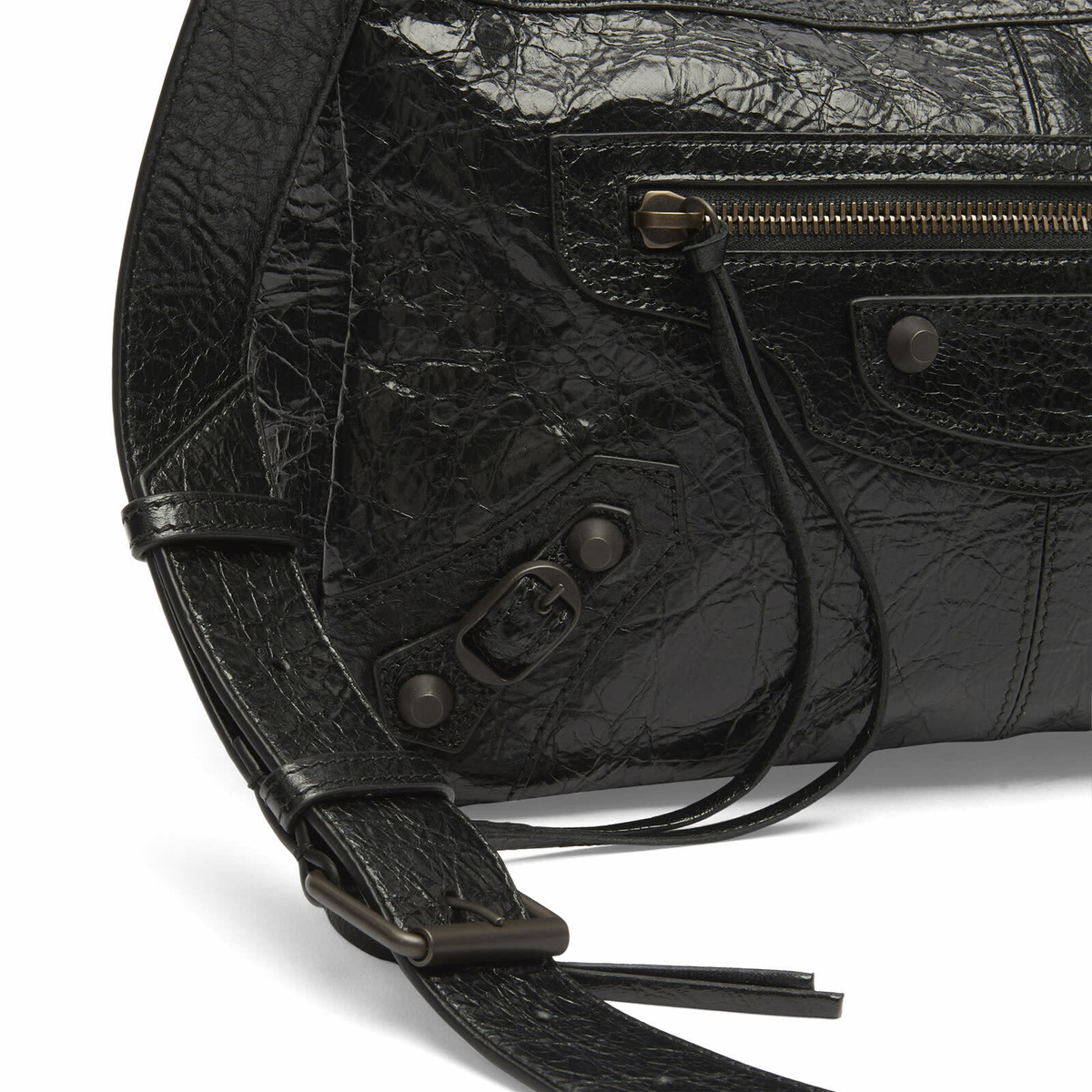 Balenciaga Men's Le City Moto Leather Bag in Black 