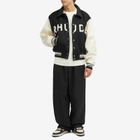 Rhude Men's Collegiate Varsity Jacket in Black/Cream