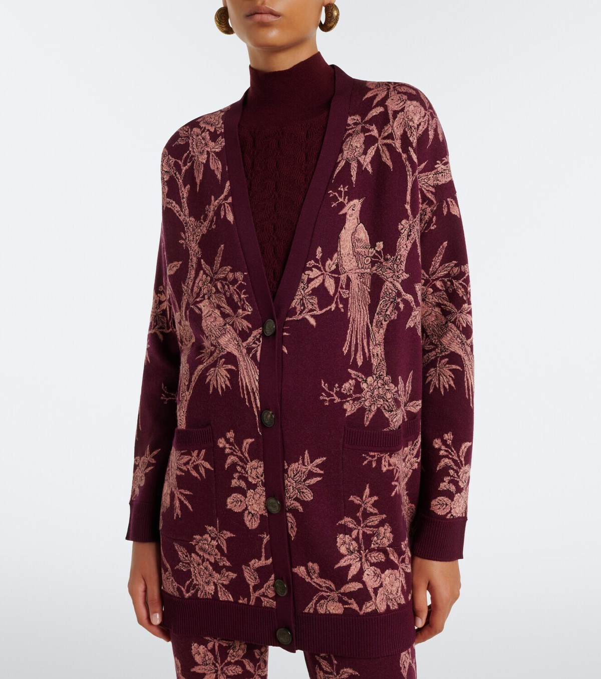 Etro Floral jacquard wool-blend cardigan