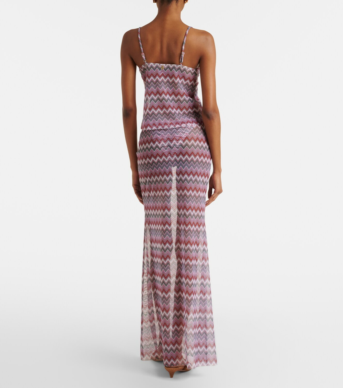 Bananhot Solay chevron midi skirt