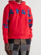 Acne Studios - Embroidered Printed Organic Cotton-Jersey Hoodie - Red