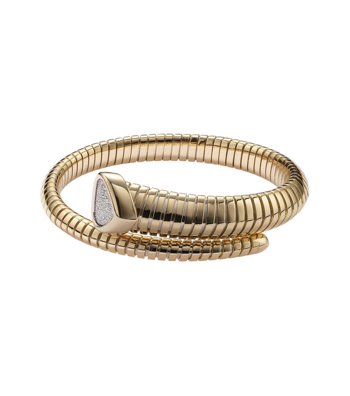 Photo: Marina B Trisola Trumpet 18kt gold bangle with diamonds