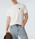 Moncler Leather-trimmed cotton jersey T-shirt