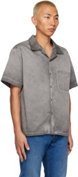 Les Tien Gray Camp Collar Shirt